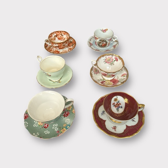 Anthropologie Other - 🏵️ {PRICE FIRM} Vintage Fine China Teacups & Saucers {Set of 6}
